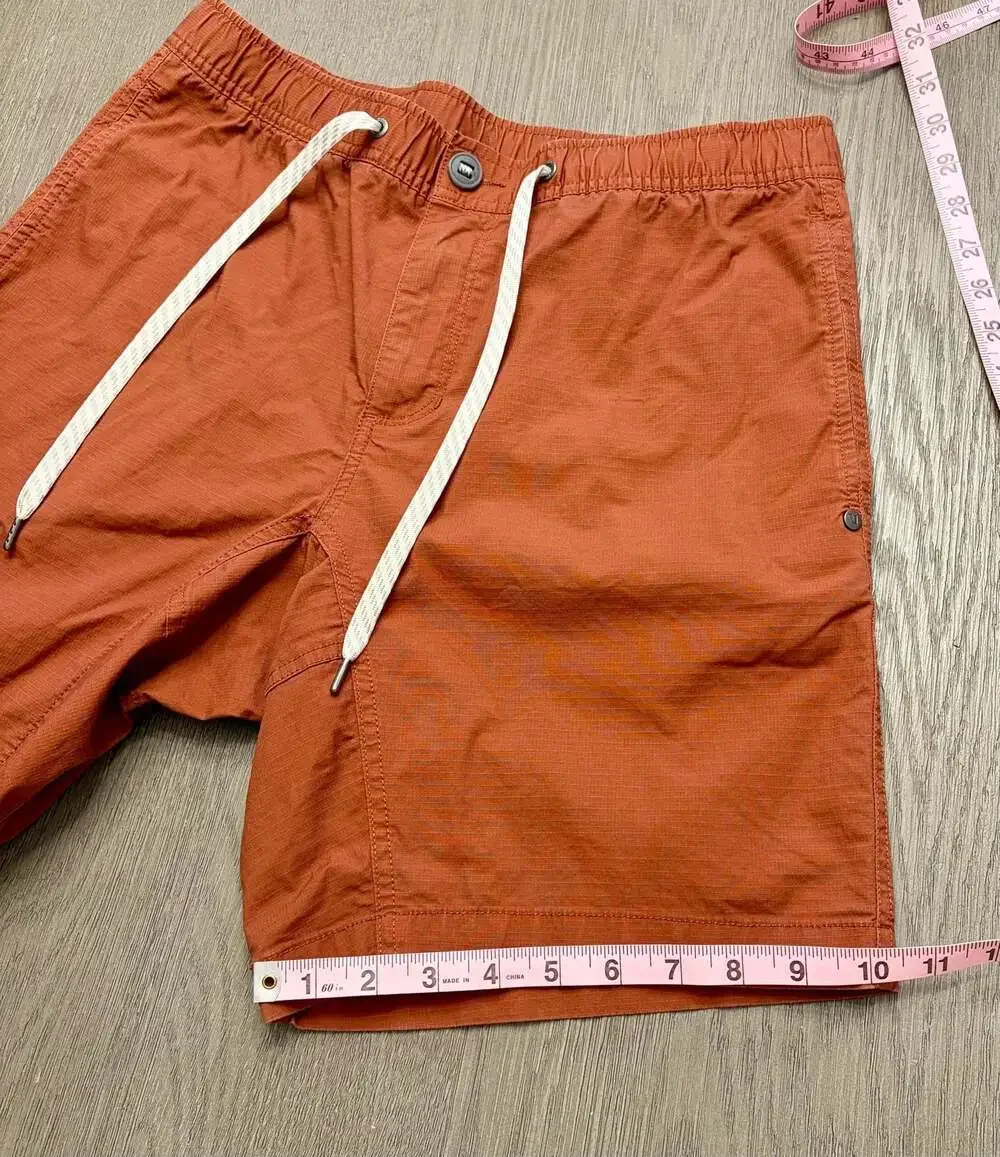 Vuori Men's Rust Orange Ripstop Casual Drawstring Shorts Size M